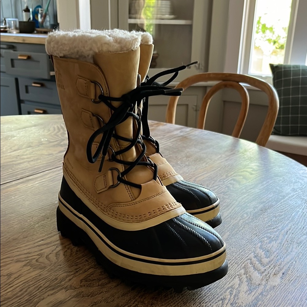 Sorel Caribou Buff Suede Waterproof Winter Snow Boots